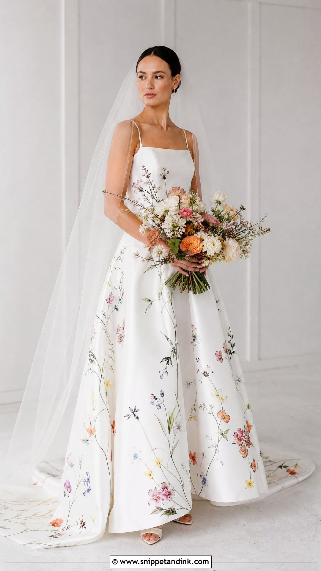 Hand Painted Wedding Dress Art - Snippet and Ink - 25 Wedding Dress Art Ideas