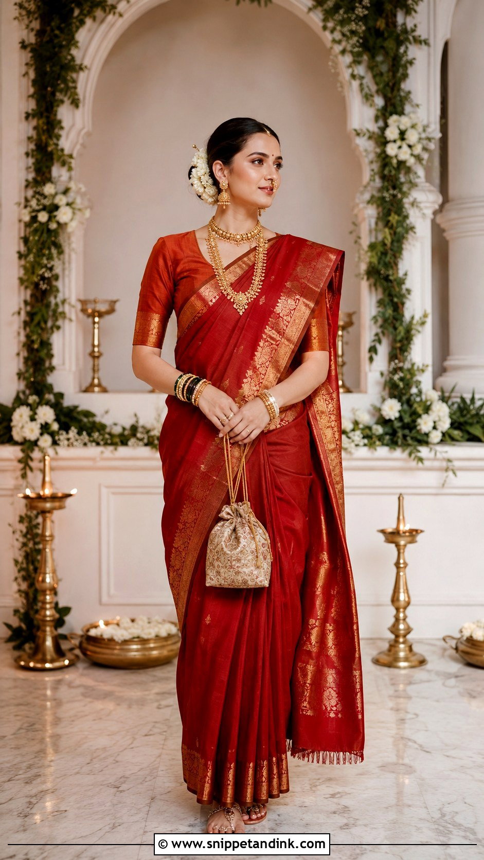 Handloom Silk Konkani Bride Look - Snippet and Ink - 20 Konkani Bride Ideas