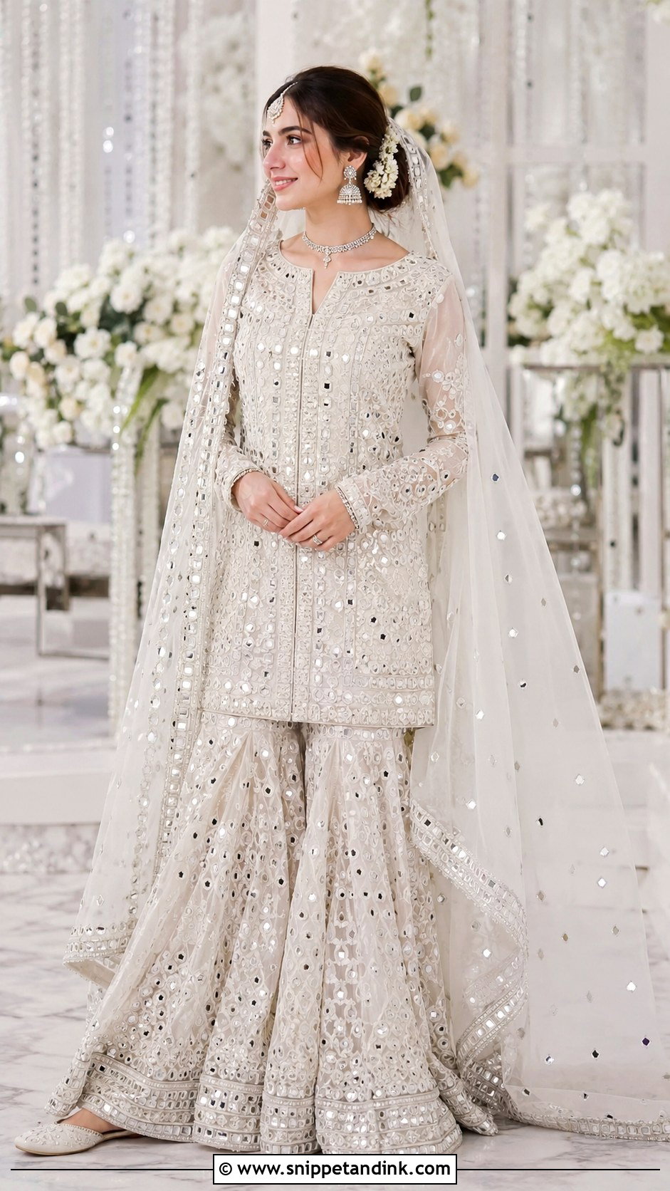Hania Amir Ivory And Gold Bridal Lehenga - Snippet and Ink - 20 Hania Amir Bridal Dress Ideas