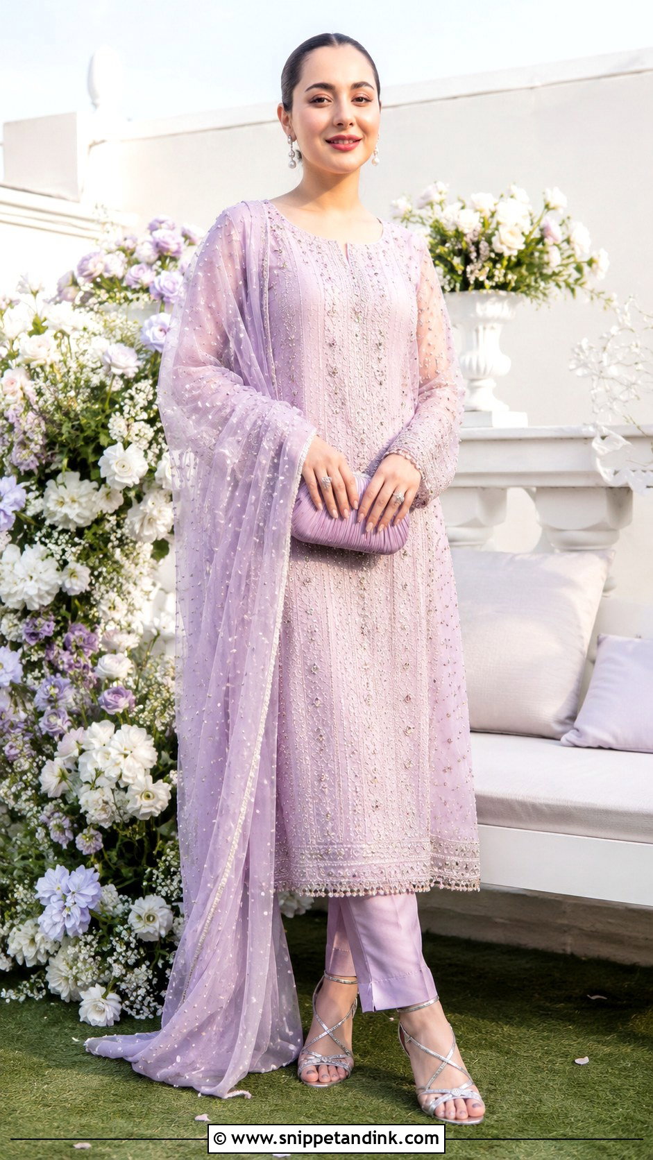 Hania Amir Lilac Suit With Pearl Dupatta - Snippet and Ink - 20 Hania Amir Wedding Dresses