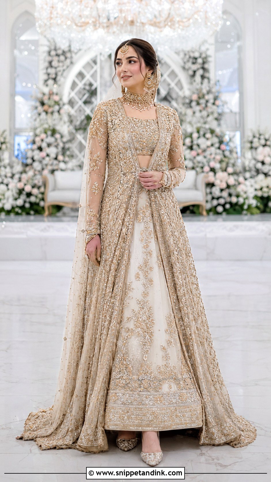 Hania Amir Long Jacket Bridal Lehenga - Snippet and Ink - 20 Hania Amir Bridal Dress Ideas