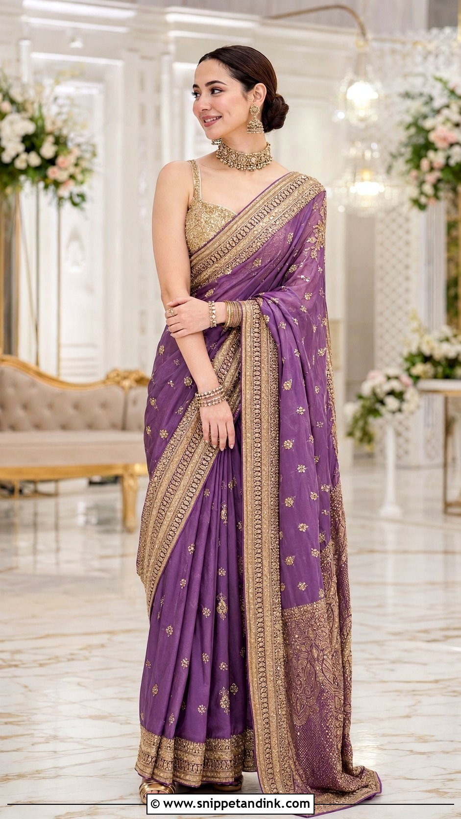 Hania Amir White And Gold Bridal Saree - Snippet and Ink - 20 Hania Amir Bridal Dress Ideas