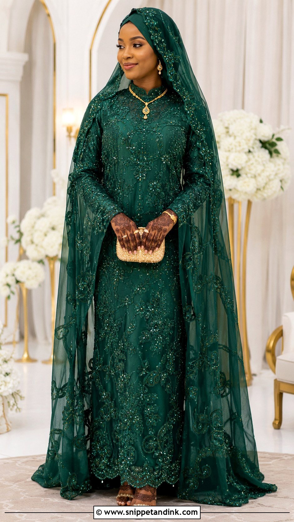 Hausa Embroidered Wedding Dress - Snippet and Ink - 20 Best Lady Wedding Dresses in Nigeria