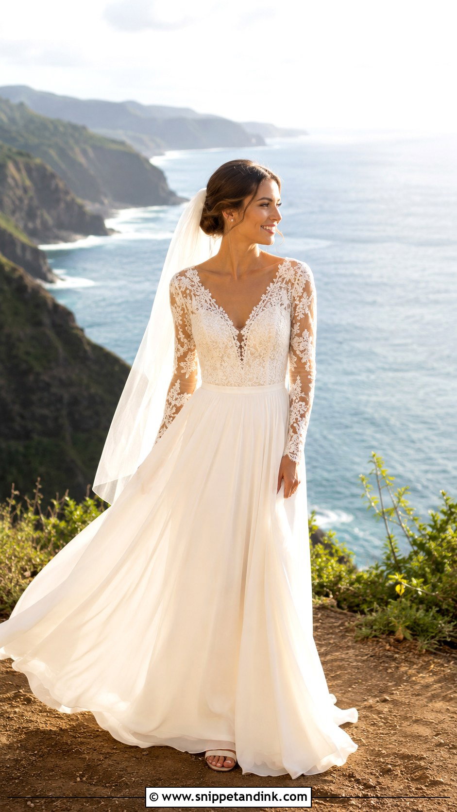 Hawaii Long Sleeve Wedding Dress - Snippet and Ink - 25 Hawaii Wedding Dress Ideas