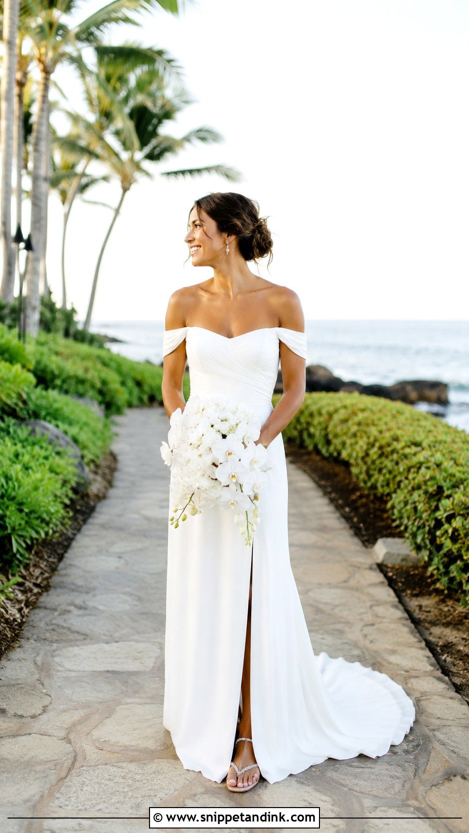 Hawaii Off Shoulder Wedding Dress - Snippet and Ink - 25 Hawaii Wedding Dress Ideas