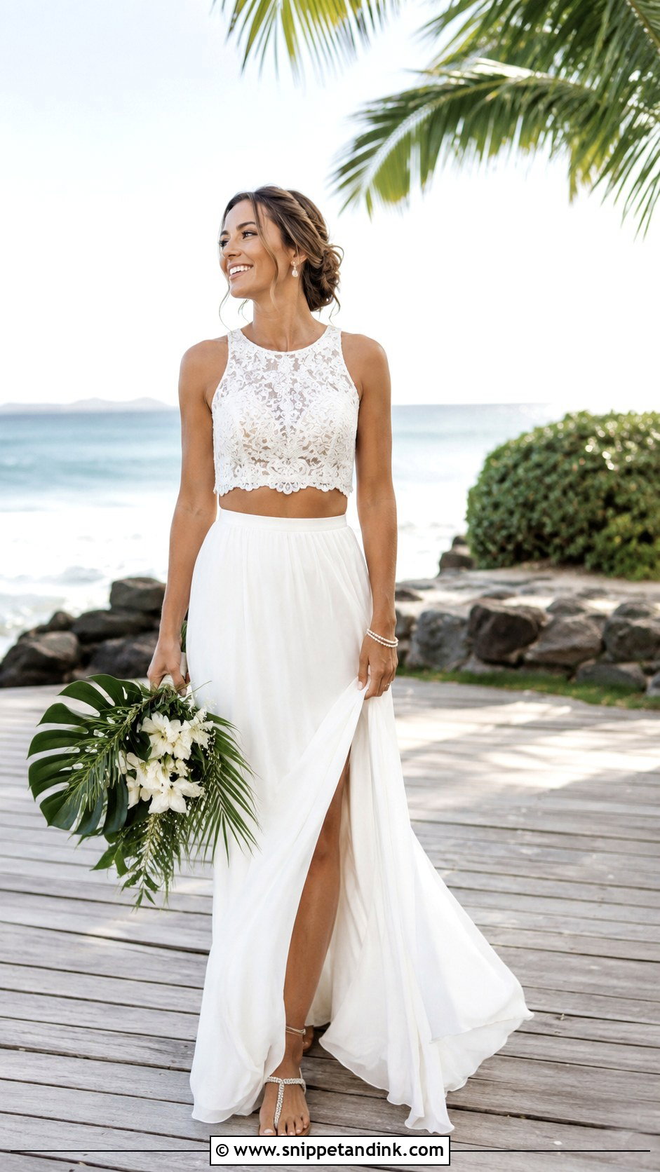 Hawaii Two Piece Wedding Dress - Snippet and Ink - 25 Hawaii Wedding Dress Ideas