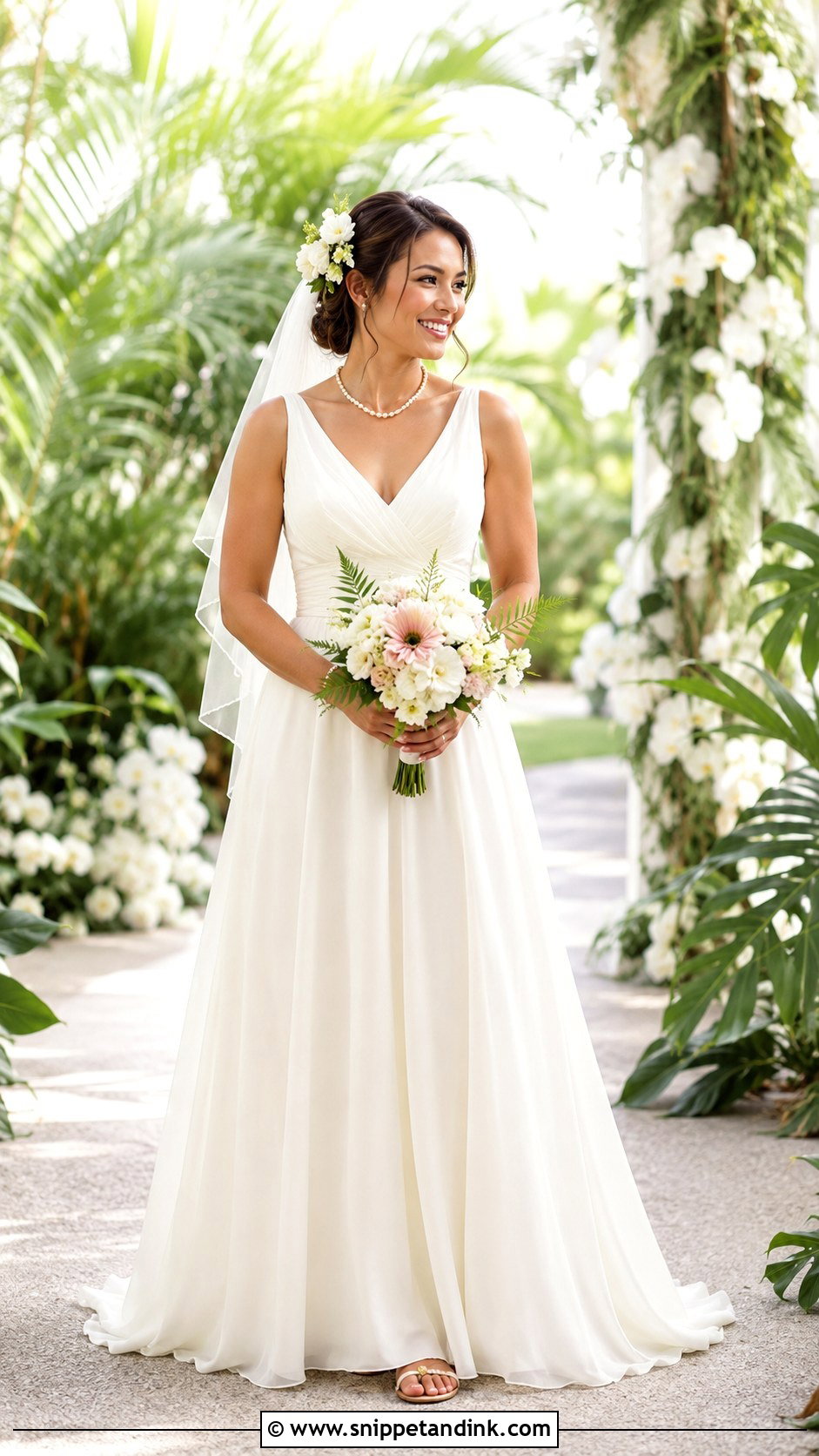 Hawaiian A Line Wedding Dress - Snippet and Ink - 25 Hawaiian Wedding Dress Ideas