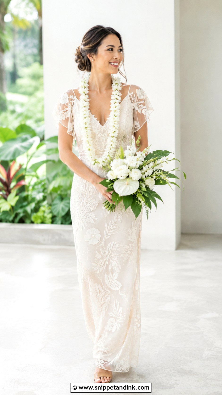 Hawaiian Embroidered Wedding Dress - Snippet and Ink - 25 Hawaiian Wedding Dress Ideas