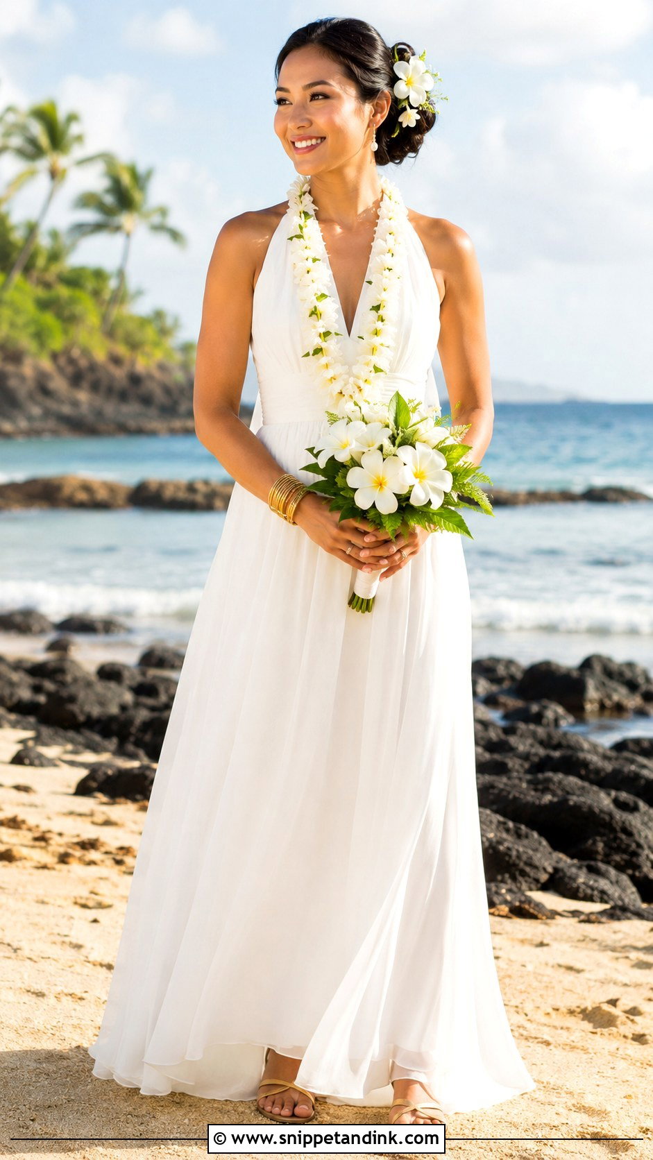 Hawaiian Halter Wedding Dress - Snippet and Ink - 25 Hawaiian Wedding Dress Ideas