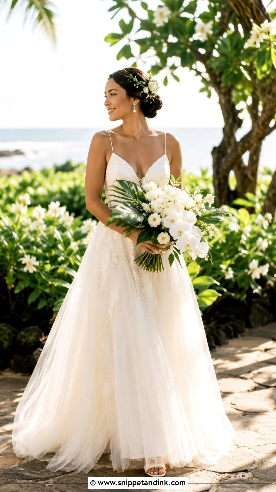 Hawaiian Tulle Wedding Dress - Snippet and Ink - 25 Hawaiian Wedding Dress Ideas