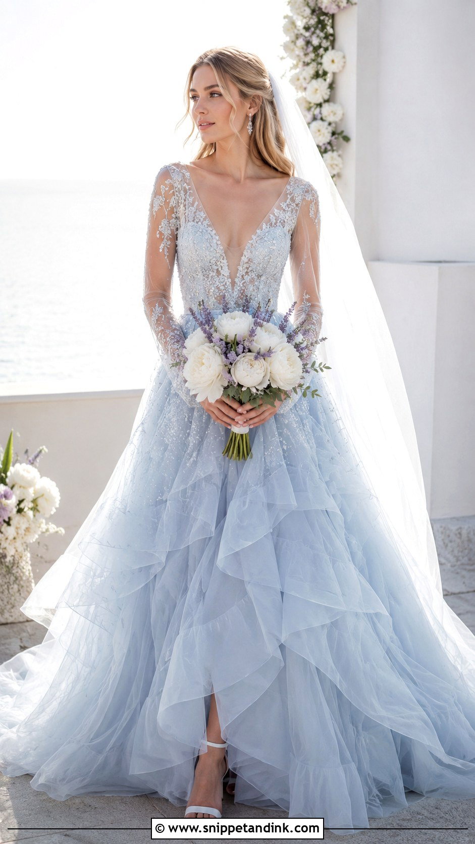 Hayley Paige Blue Wedding Dress - Snippet and Ink - 25 Hayley Paige Wedding Dress Ideas