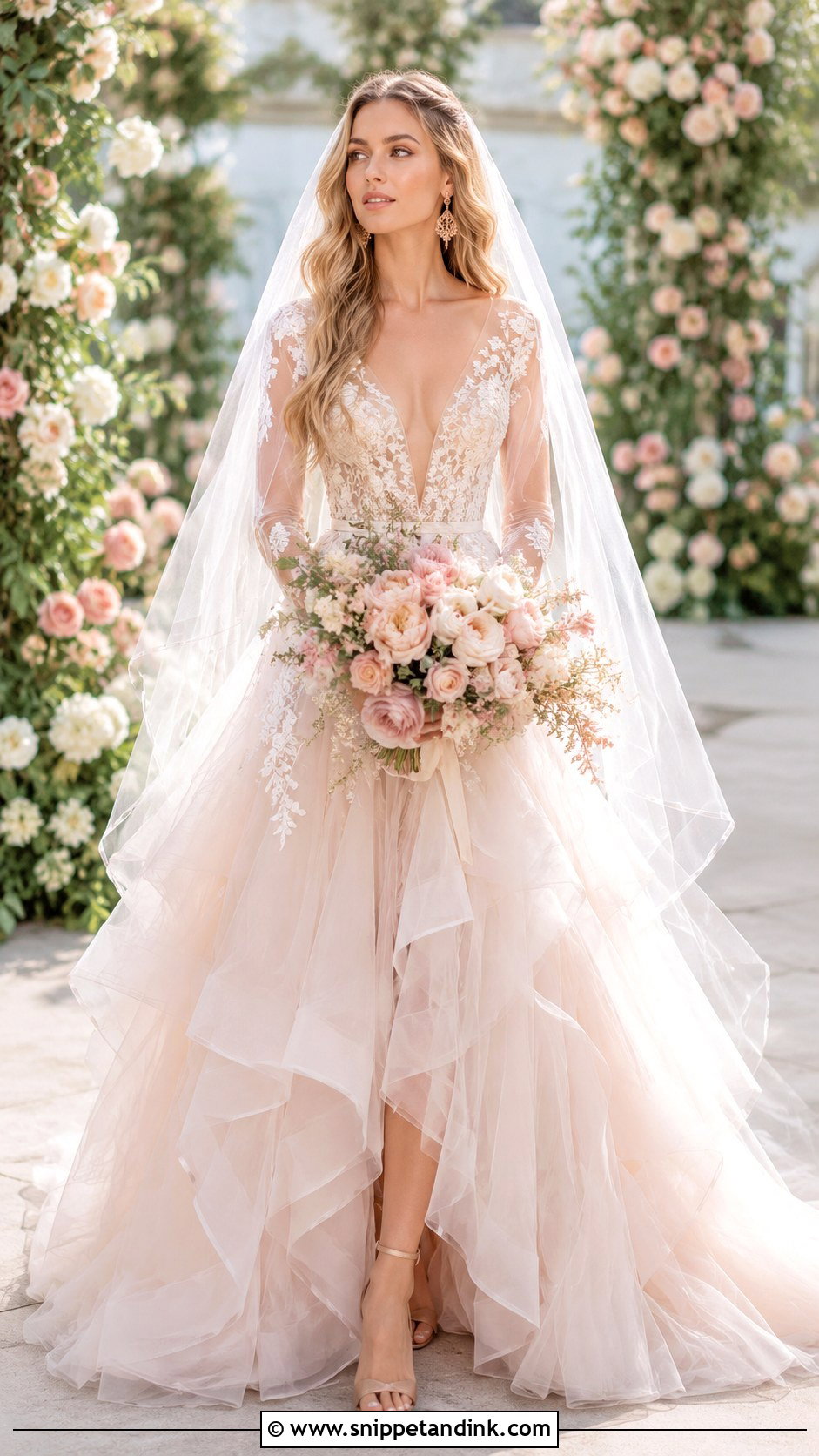 Hayley Paige Blush Wedding Dress - Snippet and Ink - 25 Hayley Paige Wedding Dress Ideas