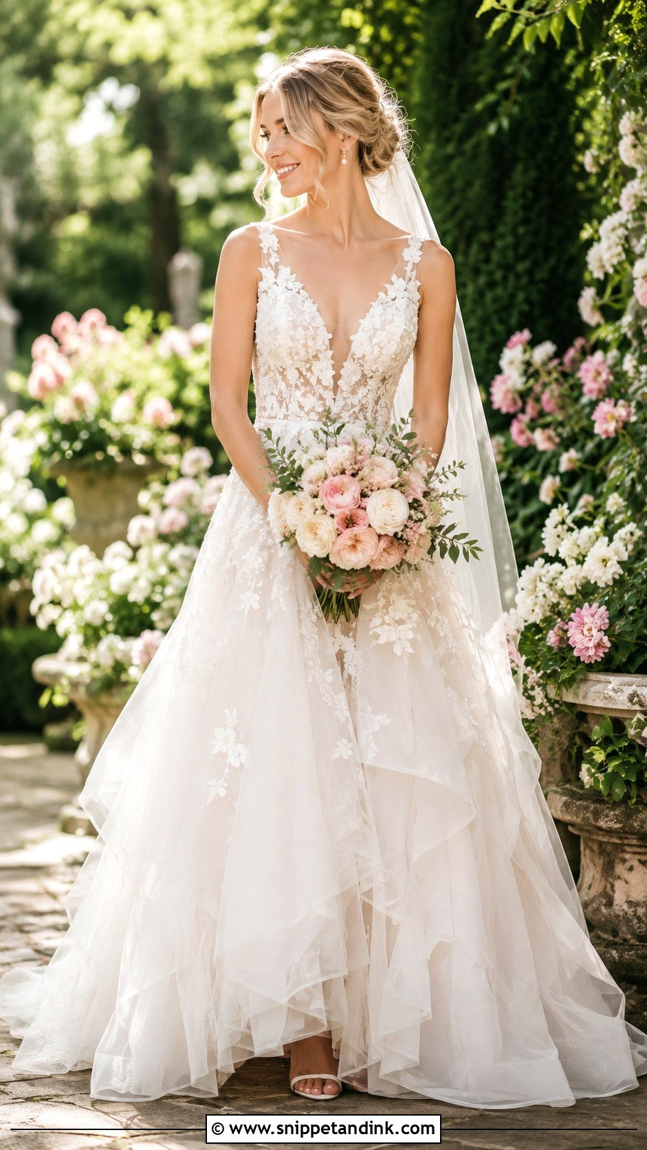 Hayley Paige Floral Wedding Dress - Snippet and Ink - 25 Hayley Paige Wedding Dress Ideas