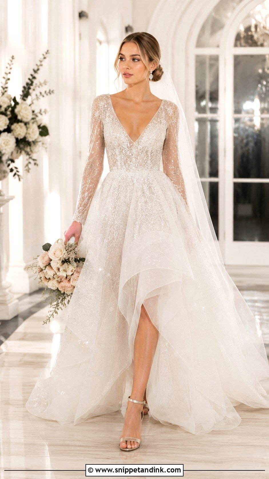 Hayley Paige Glitter Wedding Dress - Snippet and Ink - 25 Hayley Paige Wedding Dress Ideas