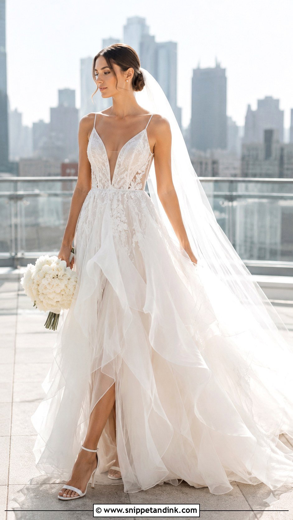 Hayley Paige Plunge Neck Wedding Dress - Snippet and Ink - 25 Hayley Paige Wedding Dress Ideas