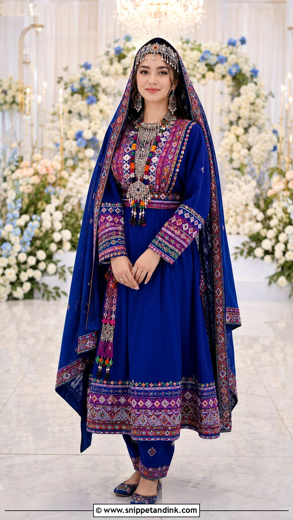 Hazaragi Inspired Afghan Bridal Dress With Bright Colors - Snippet and Ink - 20 Afghan Bridal Dress Ideas