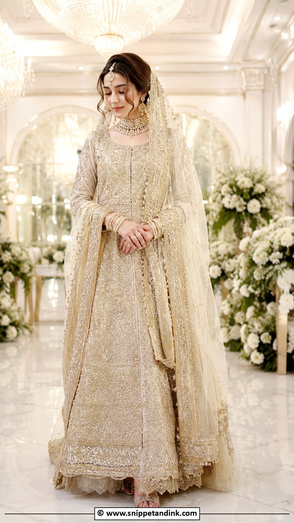 Heavily Embroidered Nikkah Lehenga Outfit - Snippet and Ink - 25 Nikkah Outfits for Bride