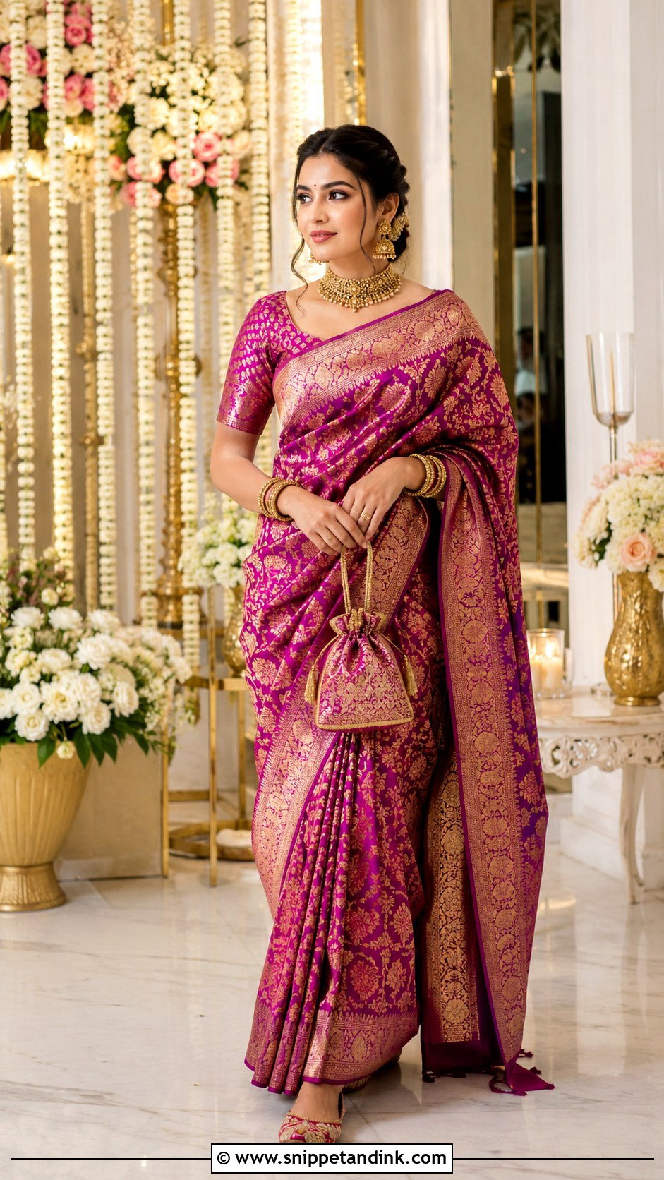 Heavy Banarasi Silk Saree Dress - Snippet and Ink - 20 Heavy Dresses for Wedding