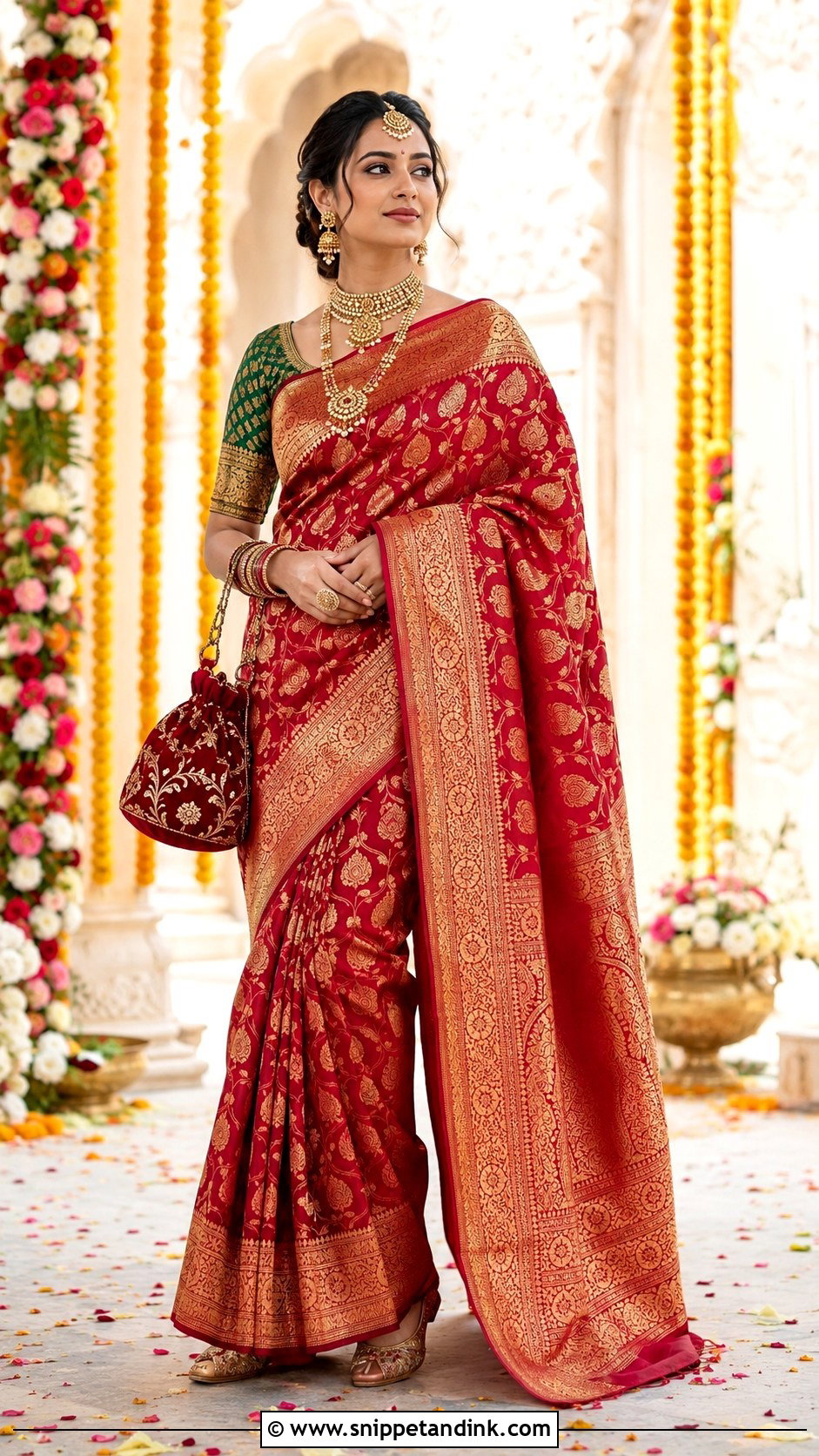 Heavy Banarasi Silk Saree for Wedding - Snippet and Ink - 20 Heavy Outfits for Wedding