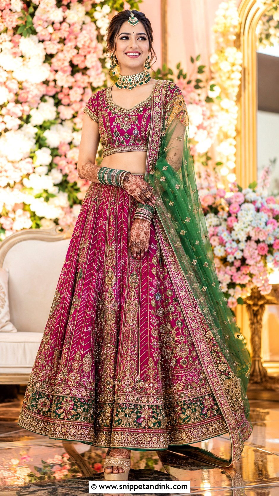 Heavy Bridal Lehenga Mehandi Outfit - Snippet and Ink - 25 Indian Bridal Mehandi Outfits Brides