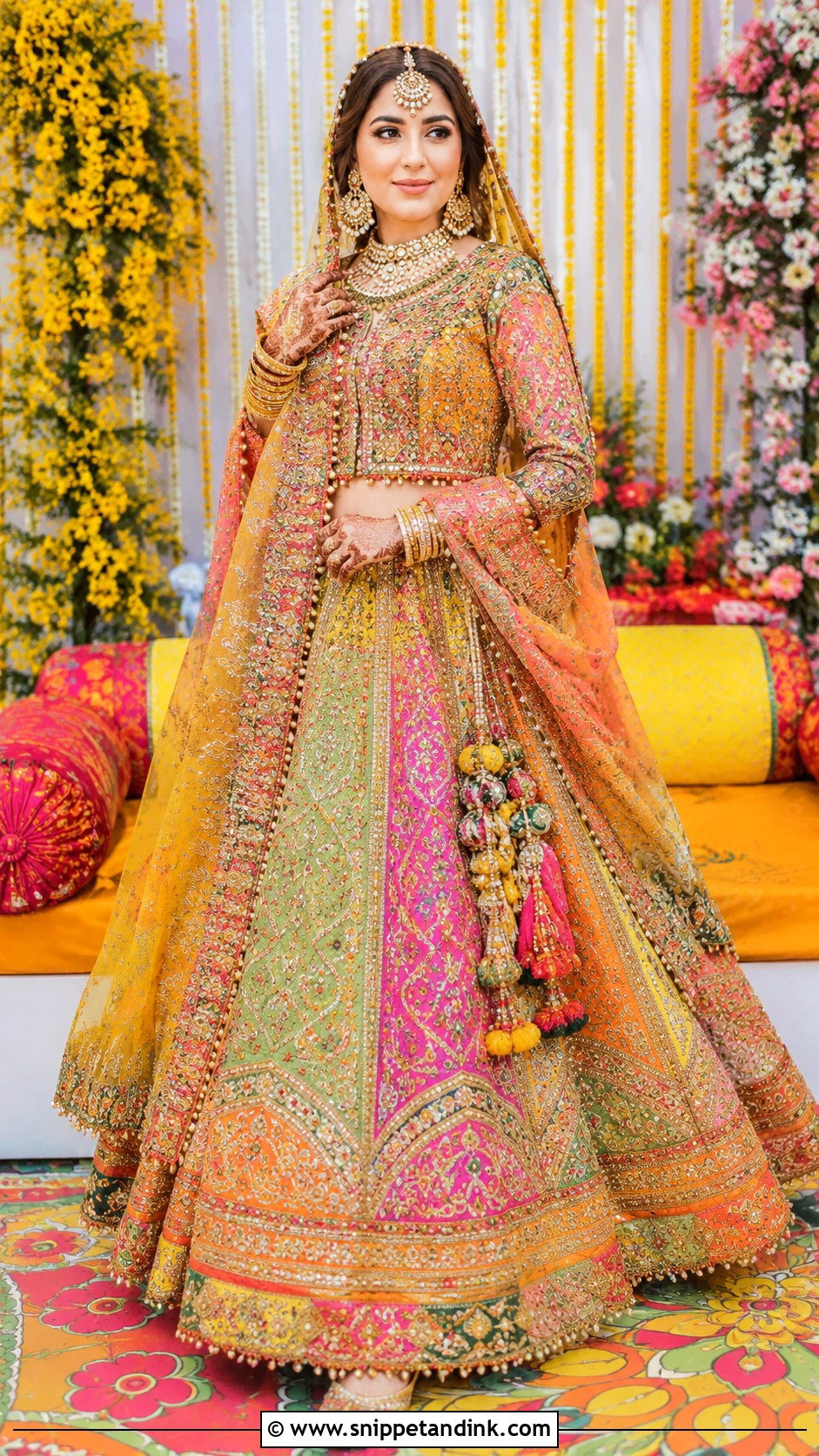 Heavy Bridal Mehndi Lehenga - Snippet and Ink - 30 Bridal Mehndi Dresses Ideas