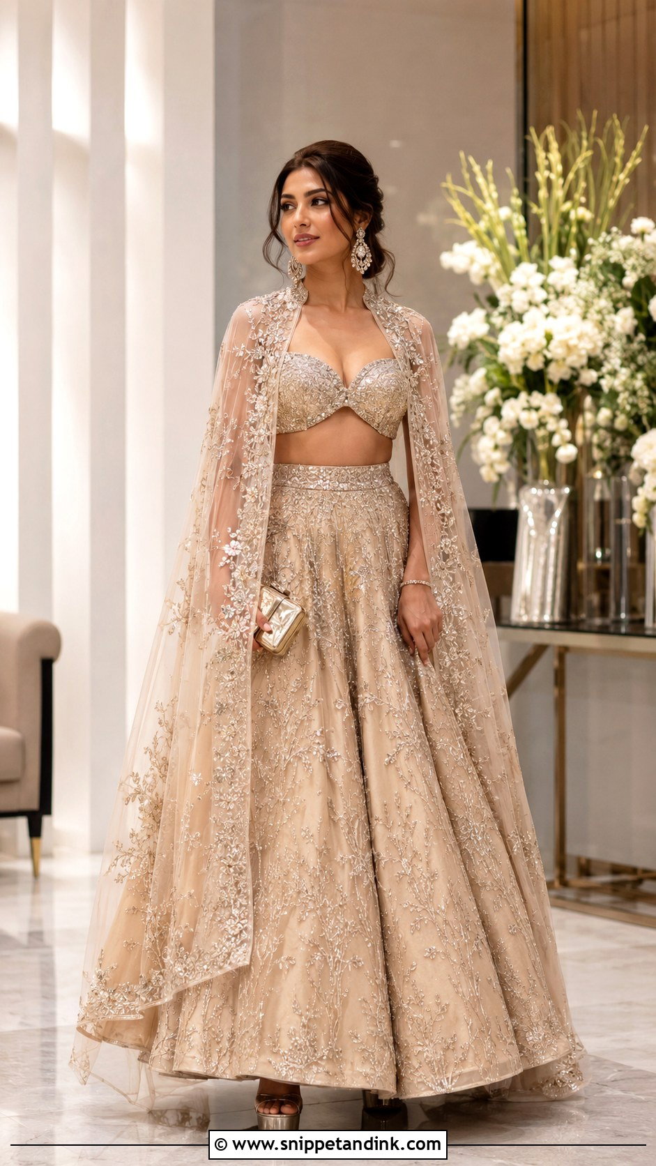 Heavy Cape Lehenga Dress - Snippet and Ink - 20 Heavy Dresses for Wedding