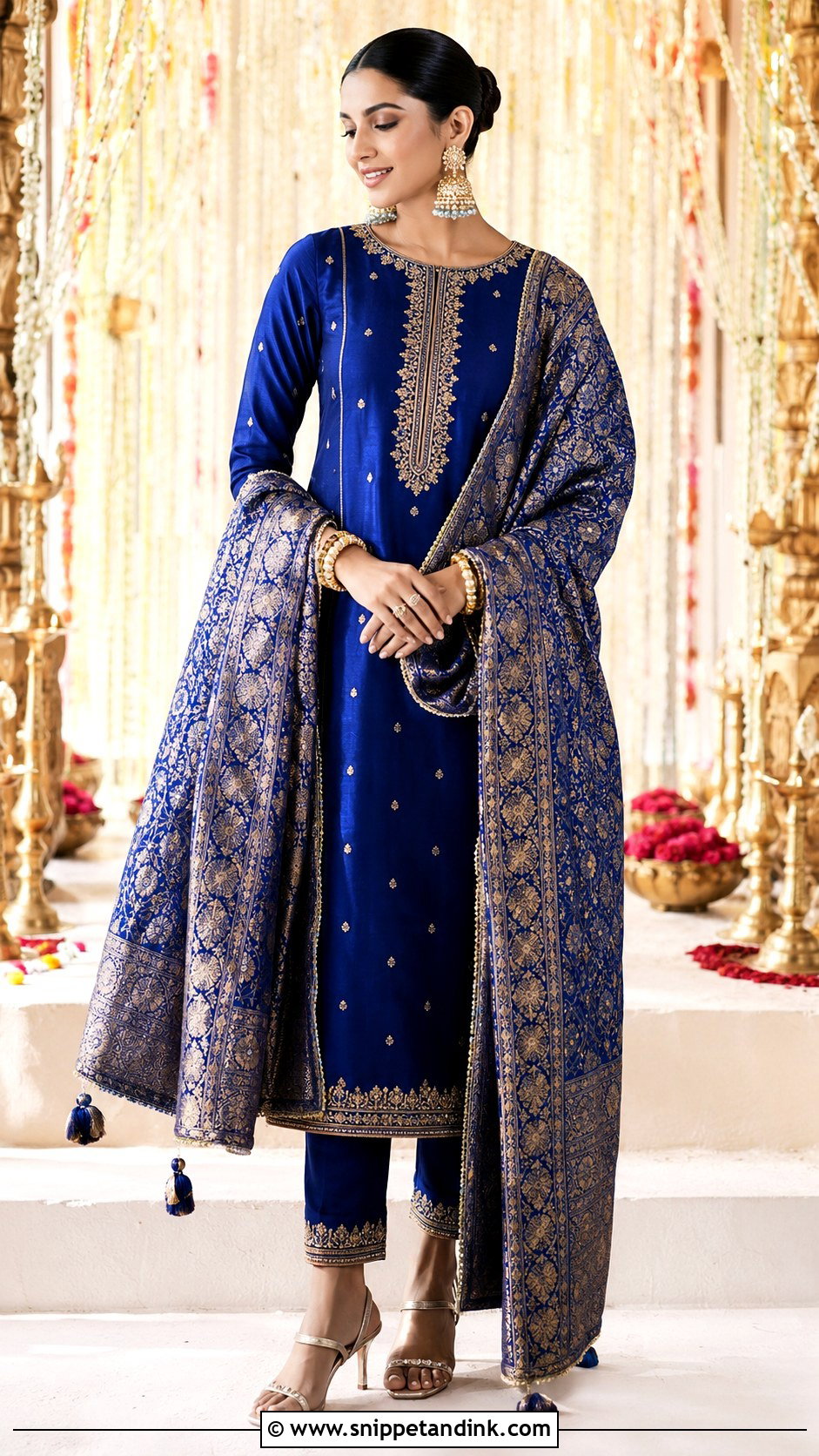 Heavy Dupatta Suit For Wedding Ceremony - Snippet and Ink - 25 Indian Sisters Wedding Dress Ideas