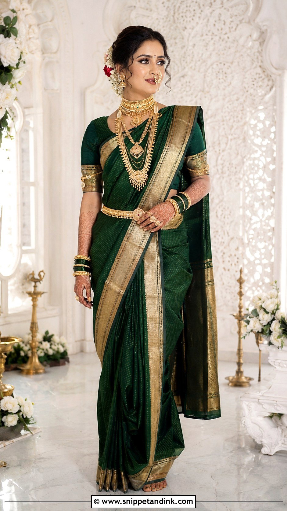 Heavy Jewelry Navvari Bridal Look - Snippet and Ink - 30 Navvari Bridal Look Ideas