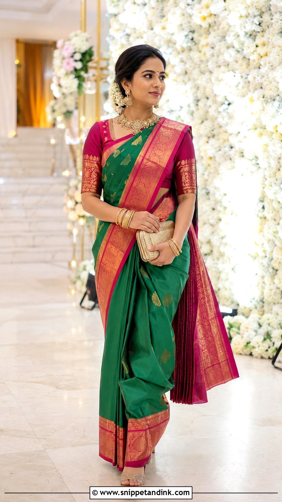 Heavy Kanjivaram Silk Saree Dress - Snippet and Ink - 20 Heavy Dresses for Wedding