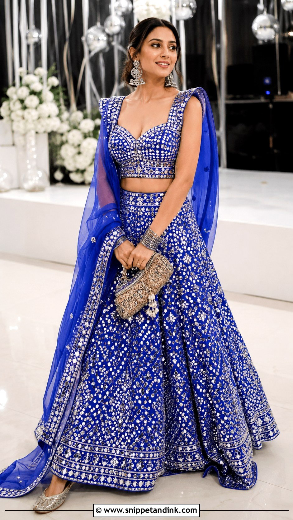 Heavy Mirror Work Lehenga for Wedding - Snippet and Ink - 20 Heavy Outfits for Wedding
