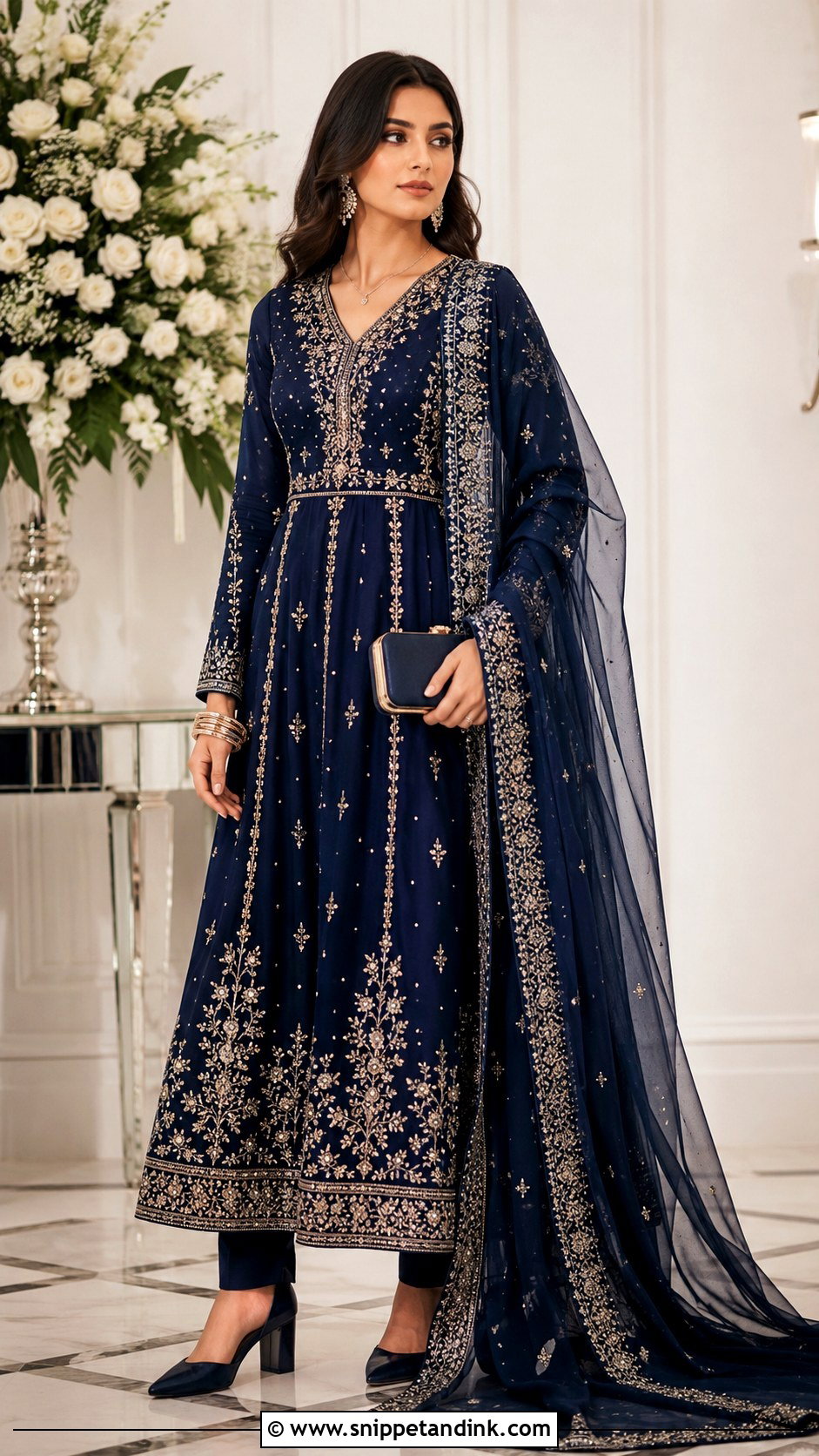 Heavy Pakistani Maxi Dress - Snippet and Ink - 20 Heavy Dresses for Wedding