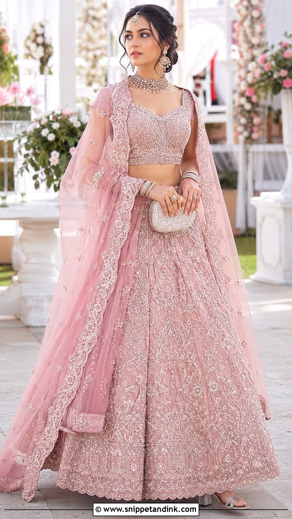 Heavy Pastel Pink Bridal Lehenga Dress - Snippet and Ink - 20 Heavy Dresses for Wedding