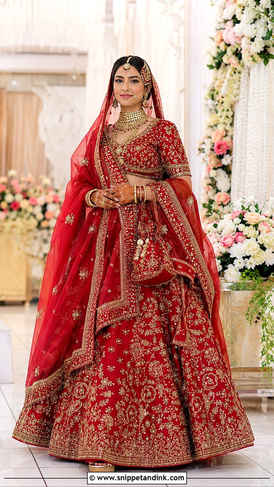 Heavy Red Bridal Lehenga Dress - Snippet and Ink - 20 Heavy Dresses for Wedding