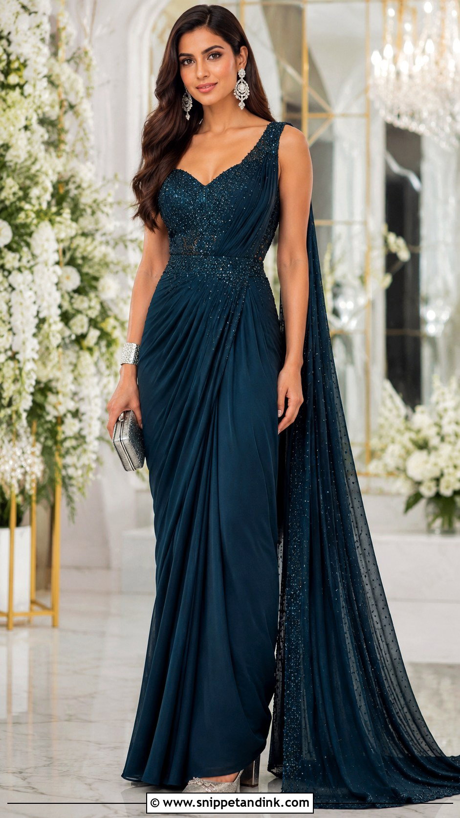 Heavy Saree Gown Dress - Snippet and Ink - 20 Heavy Dresses for Wedding