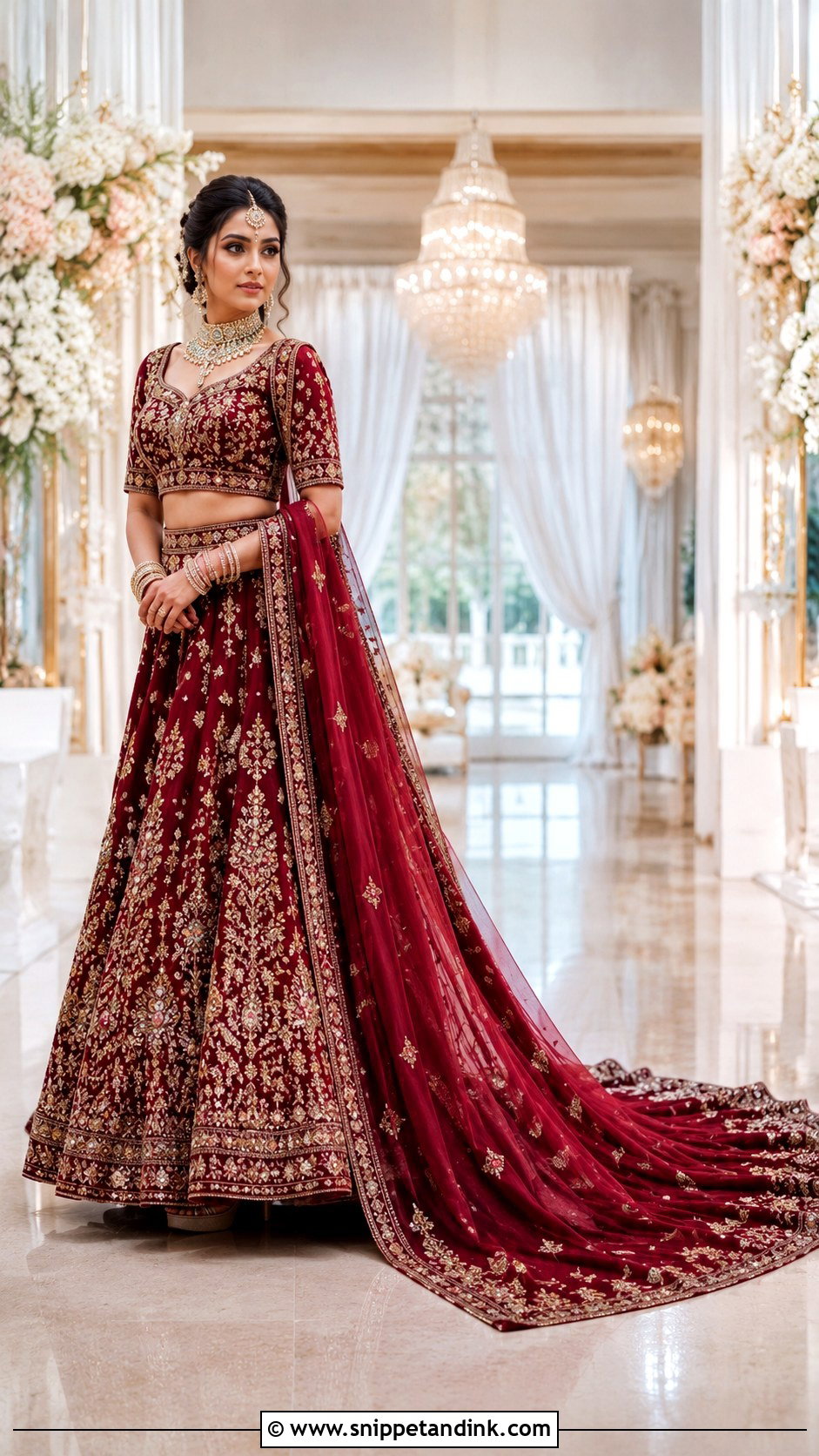 Heavy Trail Lehenga Dress - Snippet and Ink - 20 Heavy Dresses for Wedding