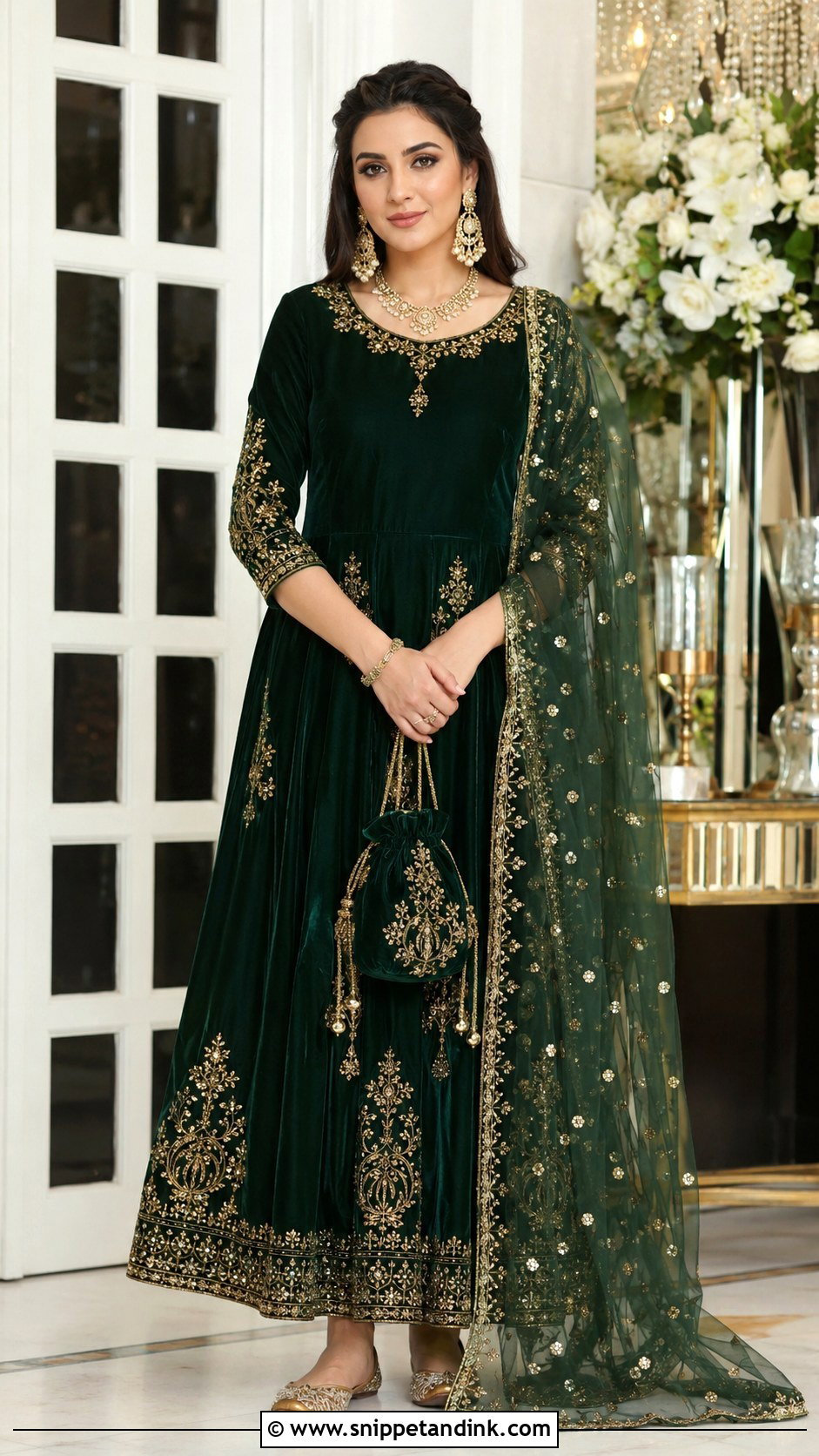 Heavy Velvet Anarkali Dress - Snippet and Ink - 20 Heavy Dresses for Wedding