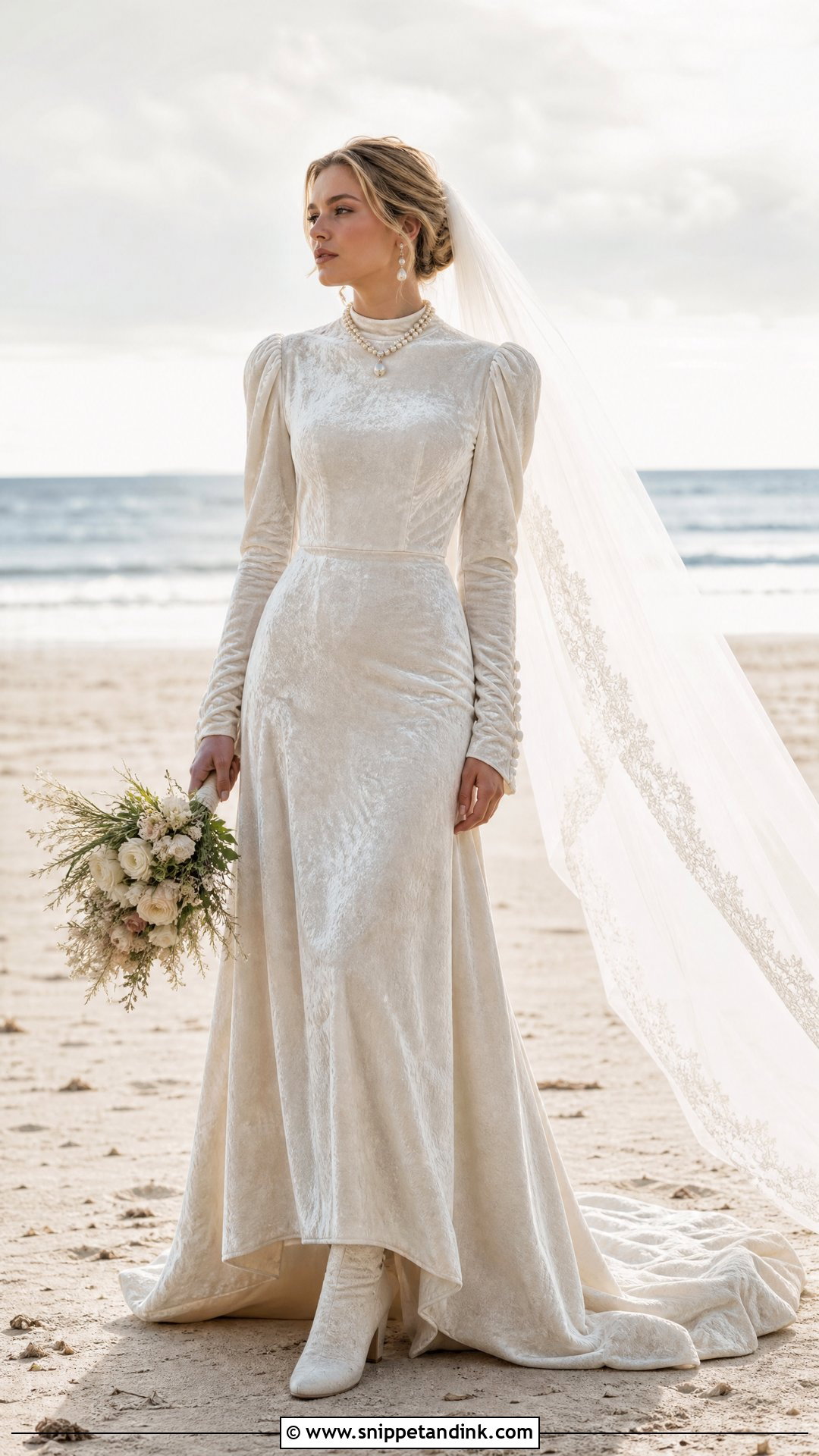 Heavy Velvet Beach Wedding Dress - Snippet and Ink - 20 Horrible Wedding Dress Ideas