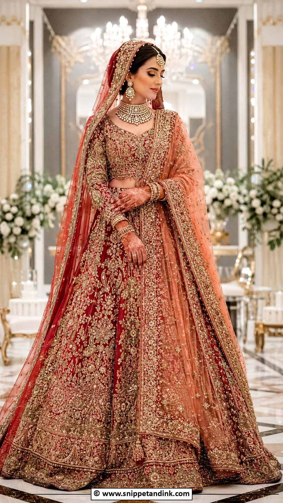 Heavy Zardozi Bridal Lengha With Double Dupatta - Snippet and Ink - 30 Bridal Lengha Ideas