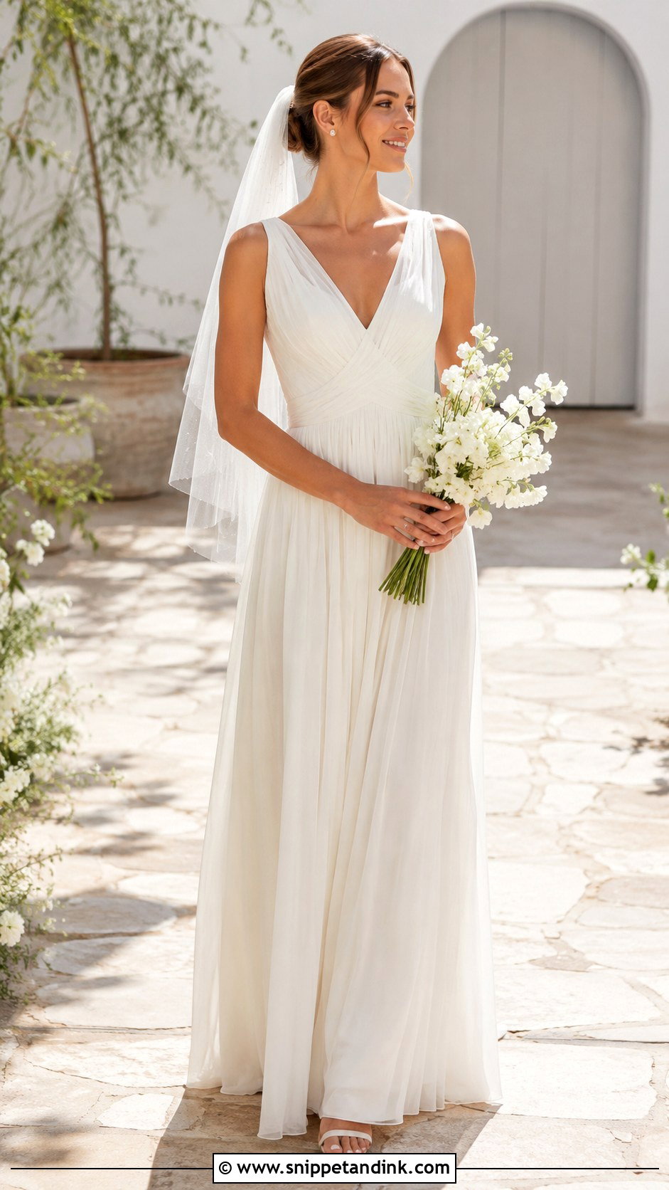 Hebe Draped Wedding Dress - Snippet and Ink - 20 Greek Goddesses Wedding Dress Ideas
