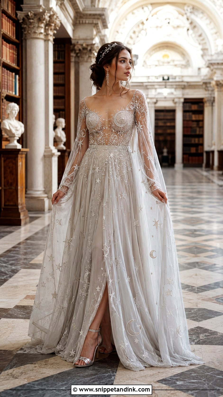 Hecate Celestial Wedding Dress - Snippet and Ink - 20 Greek Goddesses Wedding Dress Ideas