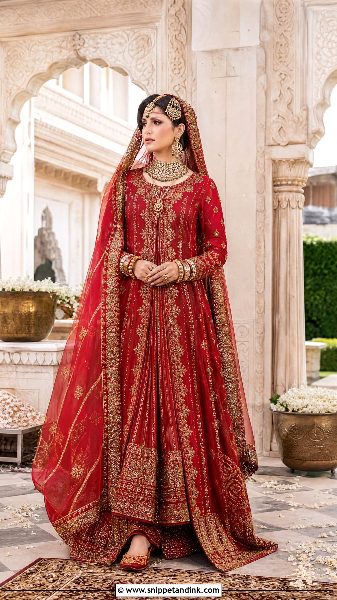 Heirloom Red Bridal Pishwas - Snippet and Ink - 20 Pakistani Bride Dresses