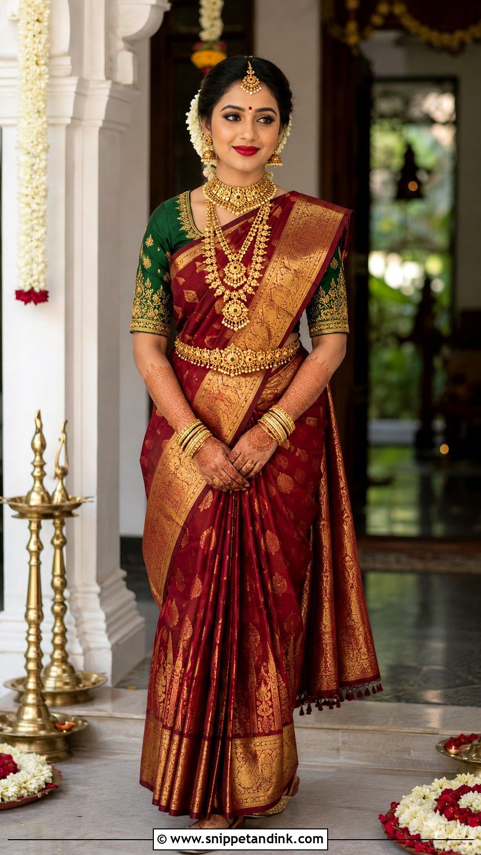 Heirloom Saree Brahmin Bridal Look - Snippet and Ink - 20 Brahmin Wedding Brides Ideas