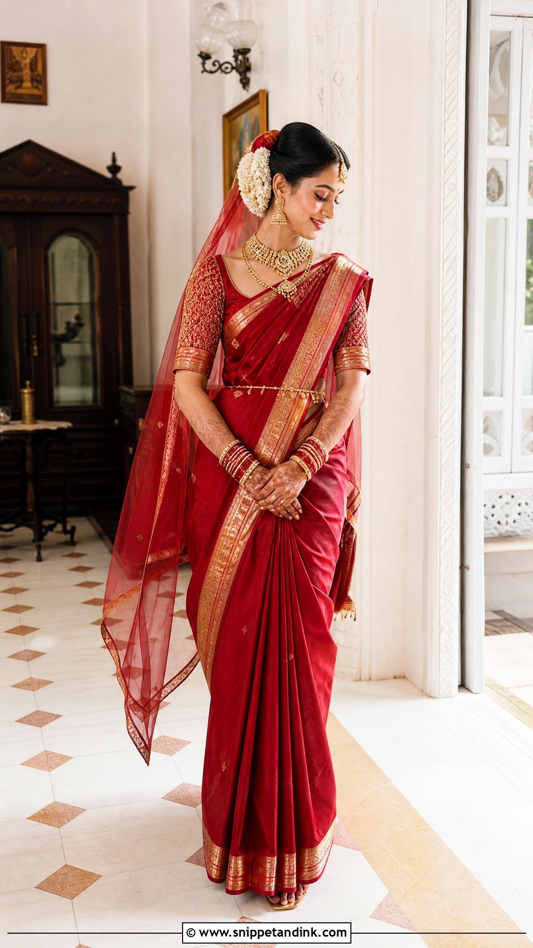 Heirloom Saree Bridal Look - Snippet and Ink - 25 Royal Indian Brides Ideas
