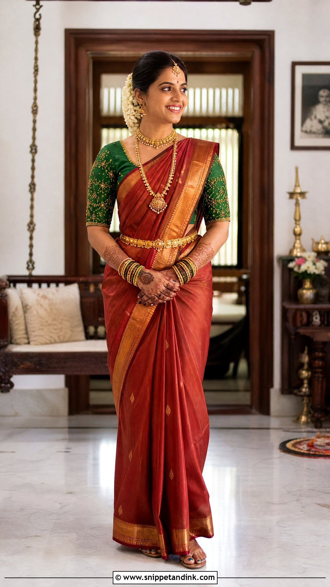 Heirloom Silk Saree Pellikuthuru Look - Snippet and Ink - 20 Pellikuthuru Look Ideas