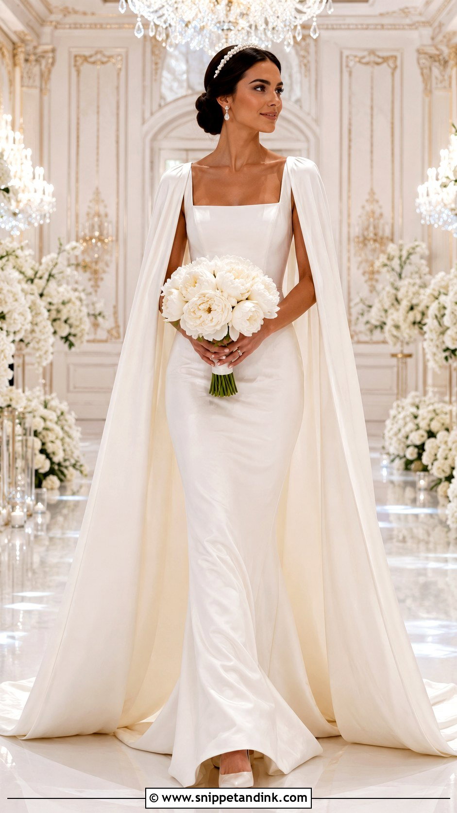 Hera Cape Wedding Dress - Snippet and Ink - 20 Greek Goddesses Wedding Dress Ideas