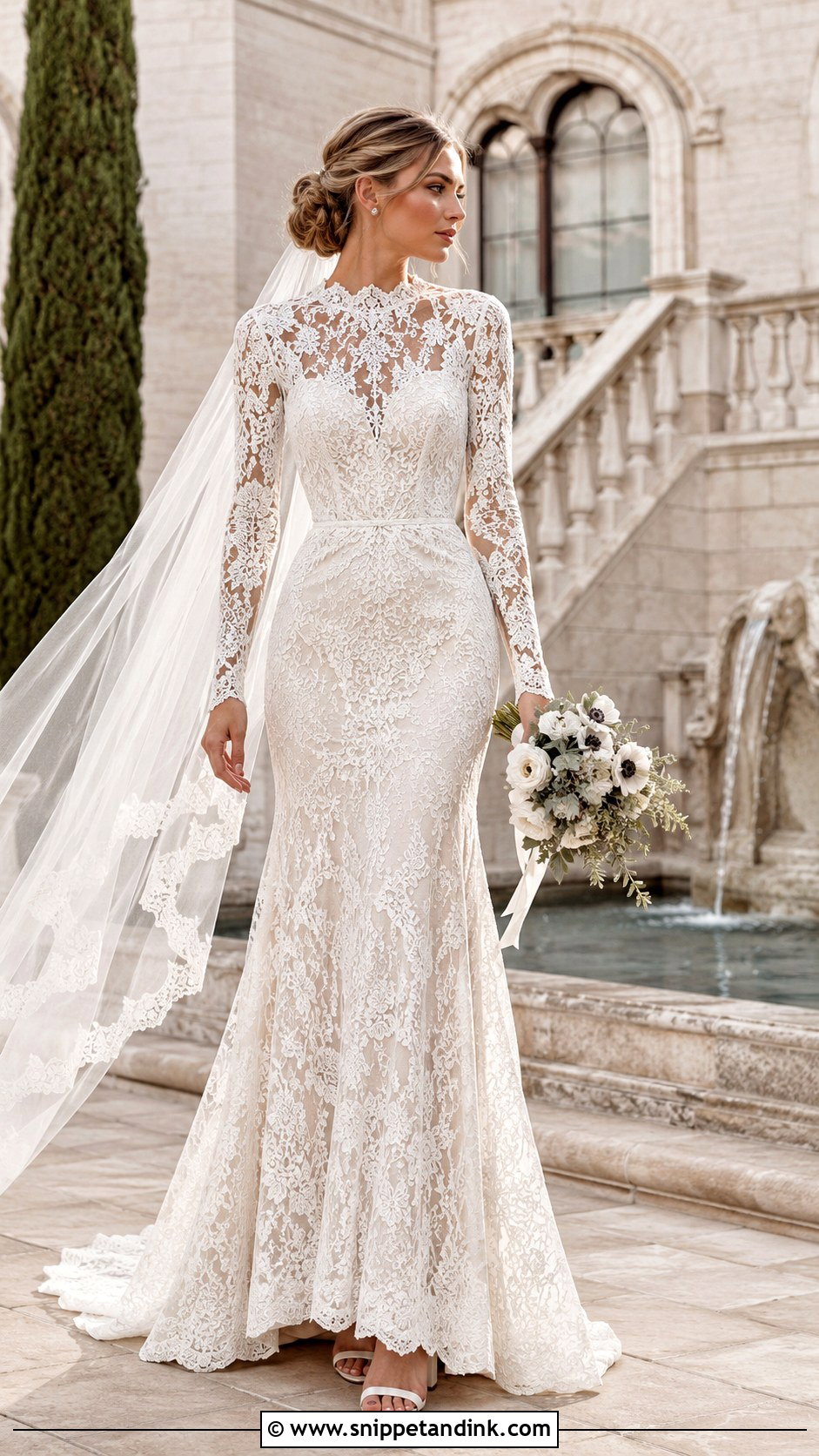 Hera Couture Long Sleeve Lace Gown - Snippet and Ink - 20 Hera Couture Ideas