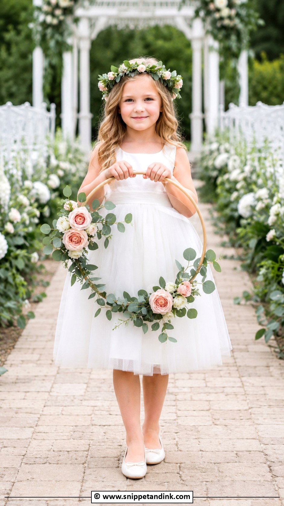 Here Comes The Bride Floral Hoop Sign - Snippet and Ink - 30 Here Comes the Bride Ideas