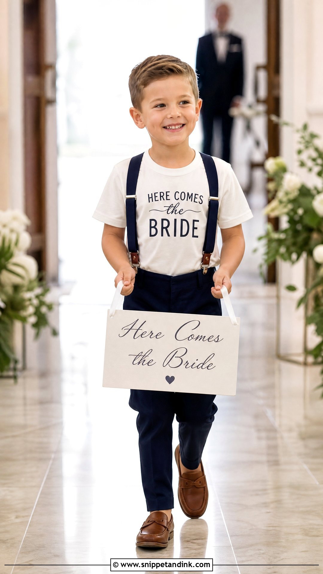 Here Comes The Bride Shirt With Dress Pants - Snippet and Ink - 20 Ring Bearer Shirt Ideas