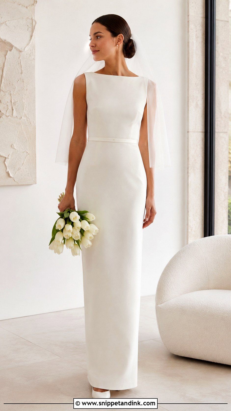 Hestia Minimalist Wedding Dress - Snippet and Ink - 20 Greek Goddesses Wedding Dress Ideas