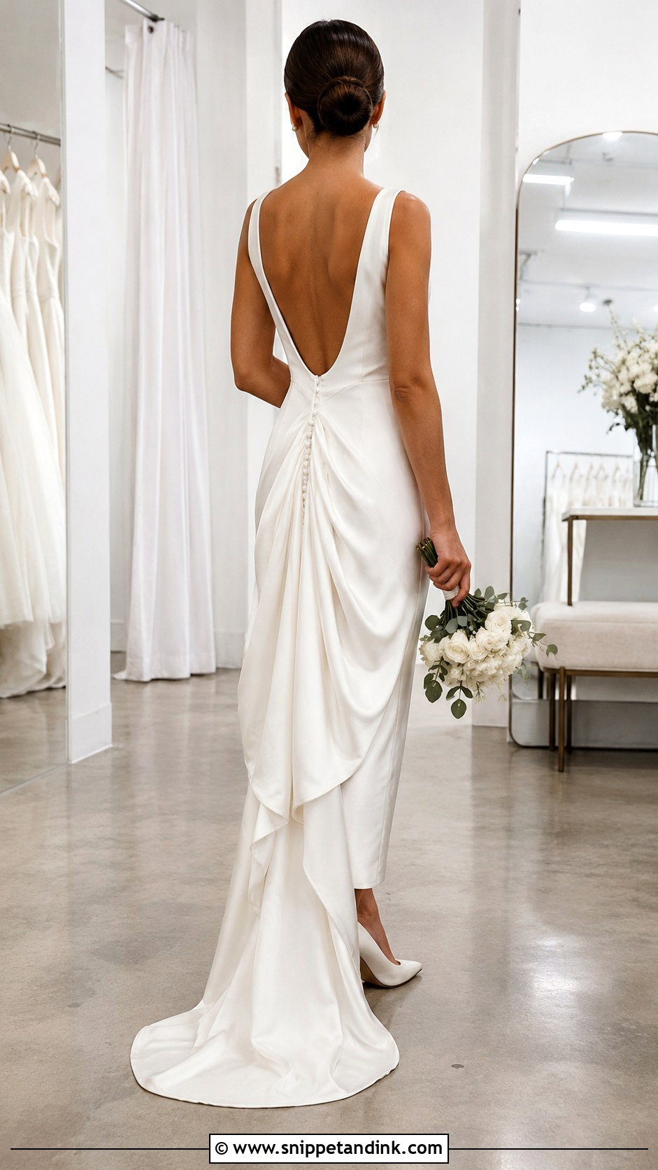 Hidden Button Wedding Dress Bustle - Snippet and Ink - 20 DIY Wedding Dress Bustle Ideas